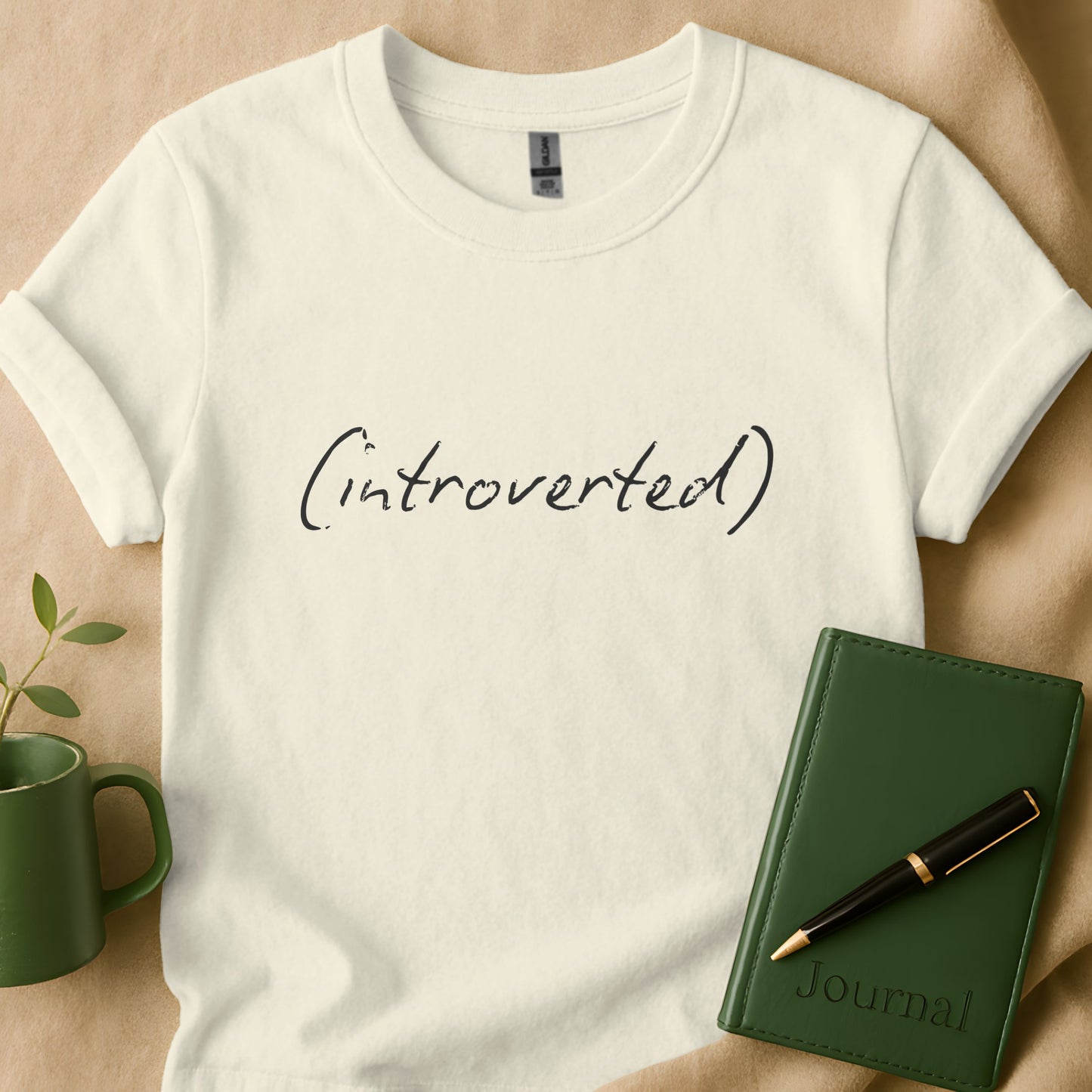 Introverted Script Print Casual Short Sleeve T-shirt product