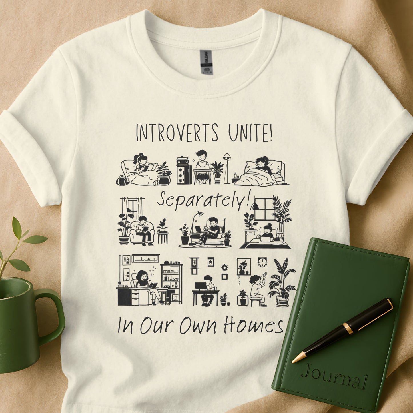 Introverts Unite In Our Own Homes Graphic T-shirt product type
