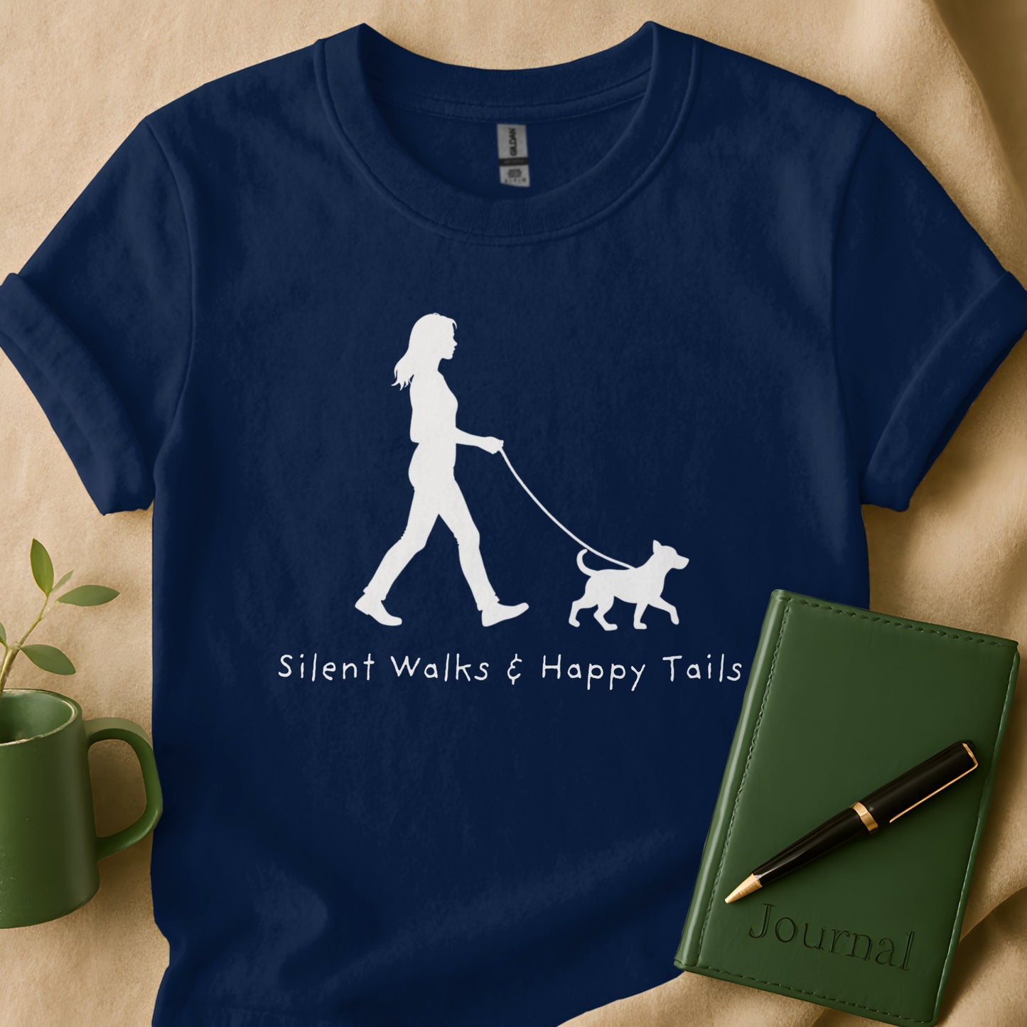 Silent Walks Happy Tails Dog Walking T-Shirt Product
