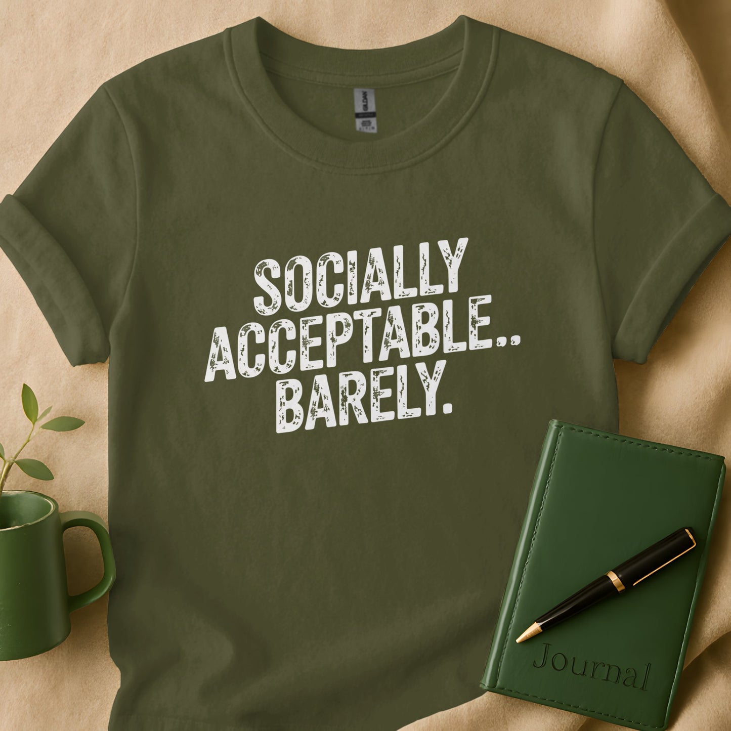 Socially Acceptable Barely Graphic Tee Shirt product