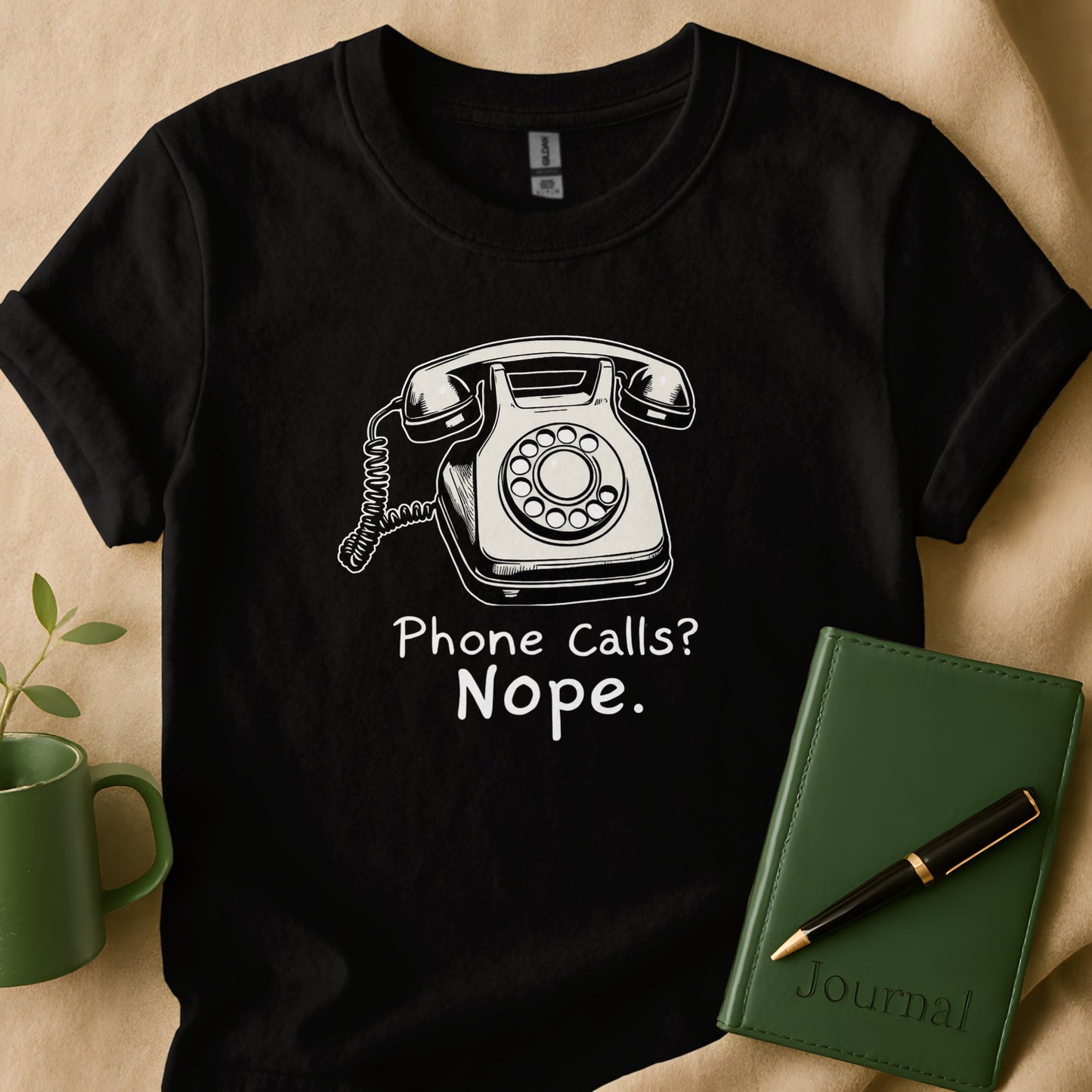 Phone Calls Nope Retro Style Graphic Tee product