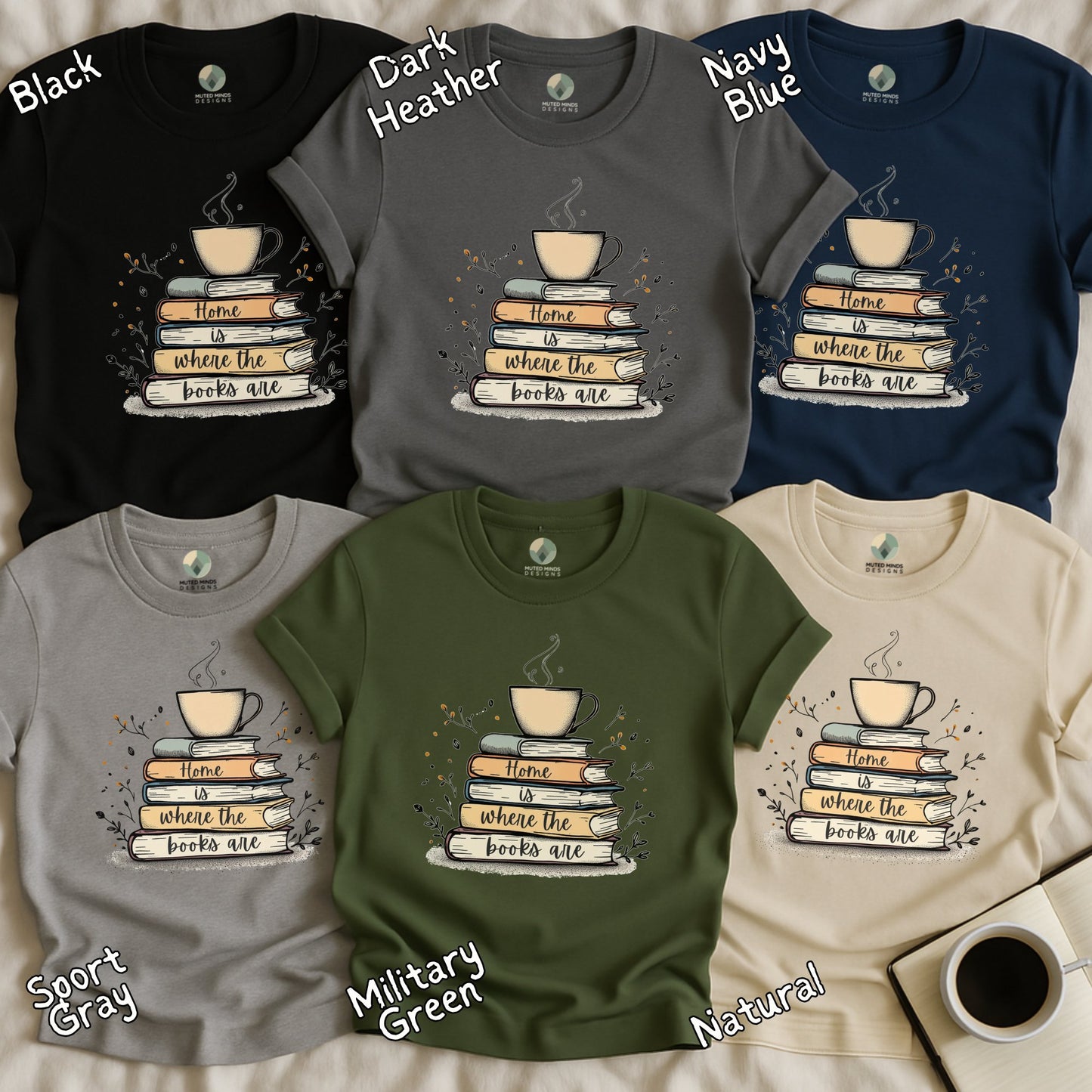 Cozy Books and Coffee Graphic T-shirt product
