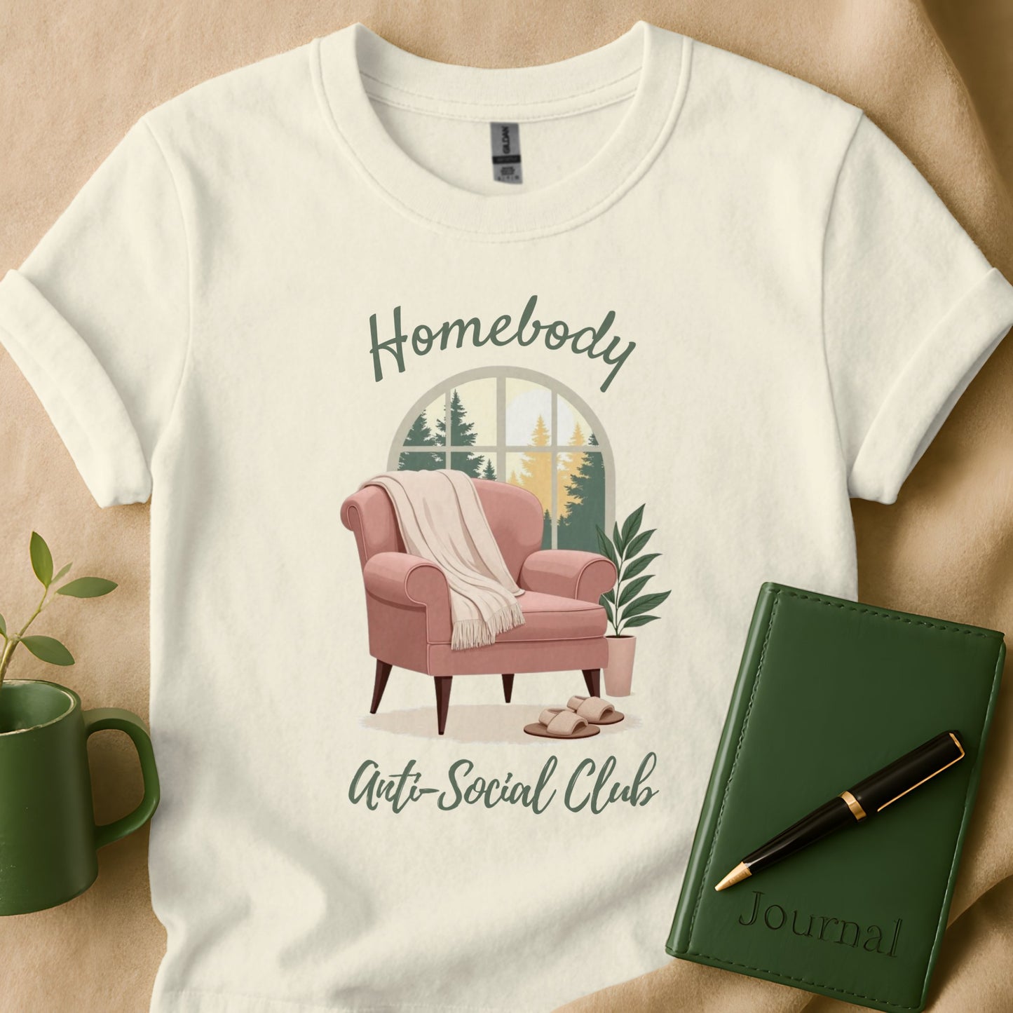 Homebody Anti-Social Club Tshirt Cozy Lifestyle Product