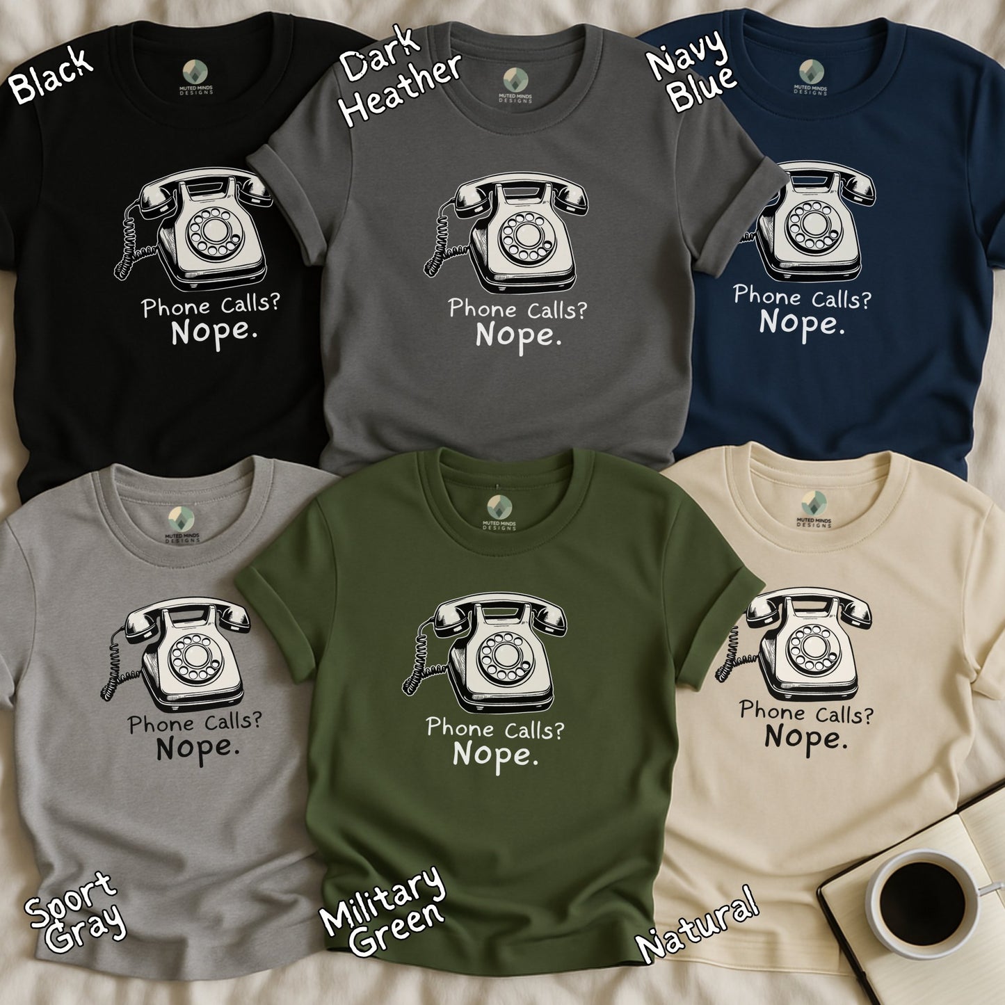 Phone Calls Nope Graphic Short Sleeve Tee Shirt product type
