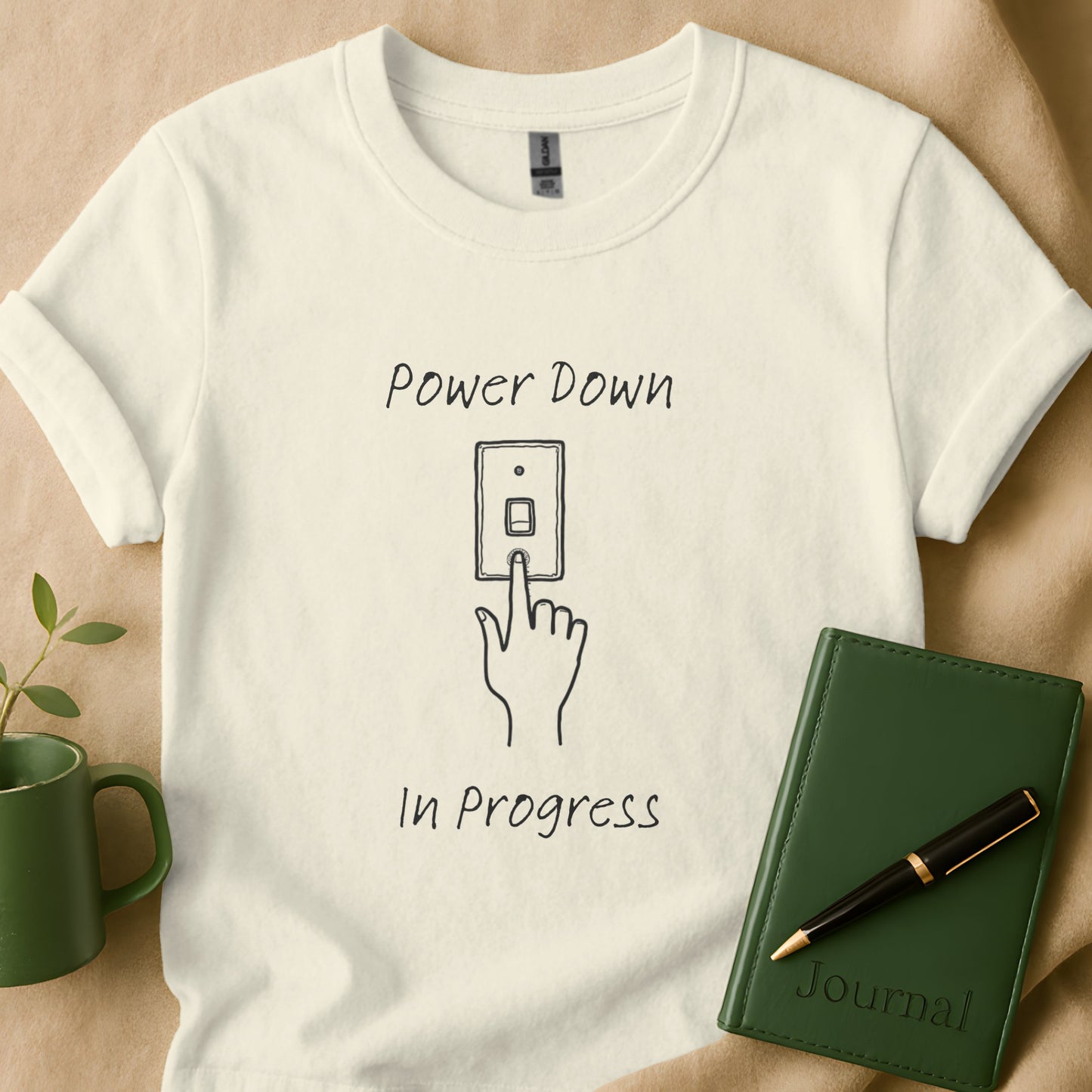 Power Down In Progress Printed T-Shirt product type
