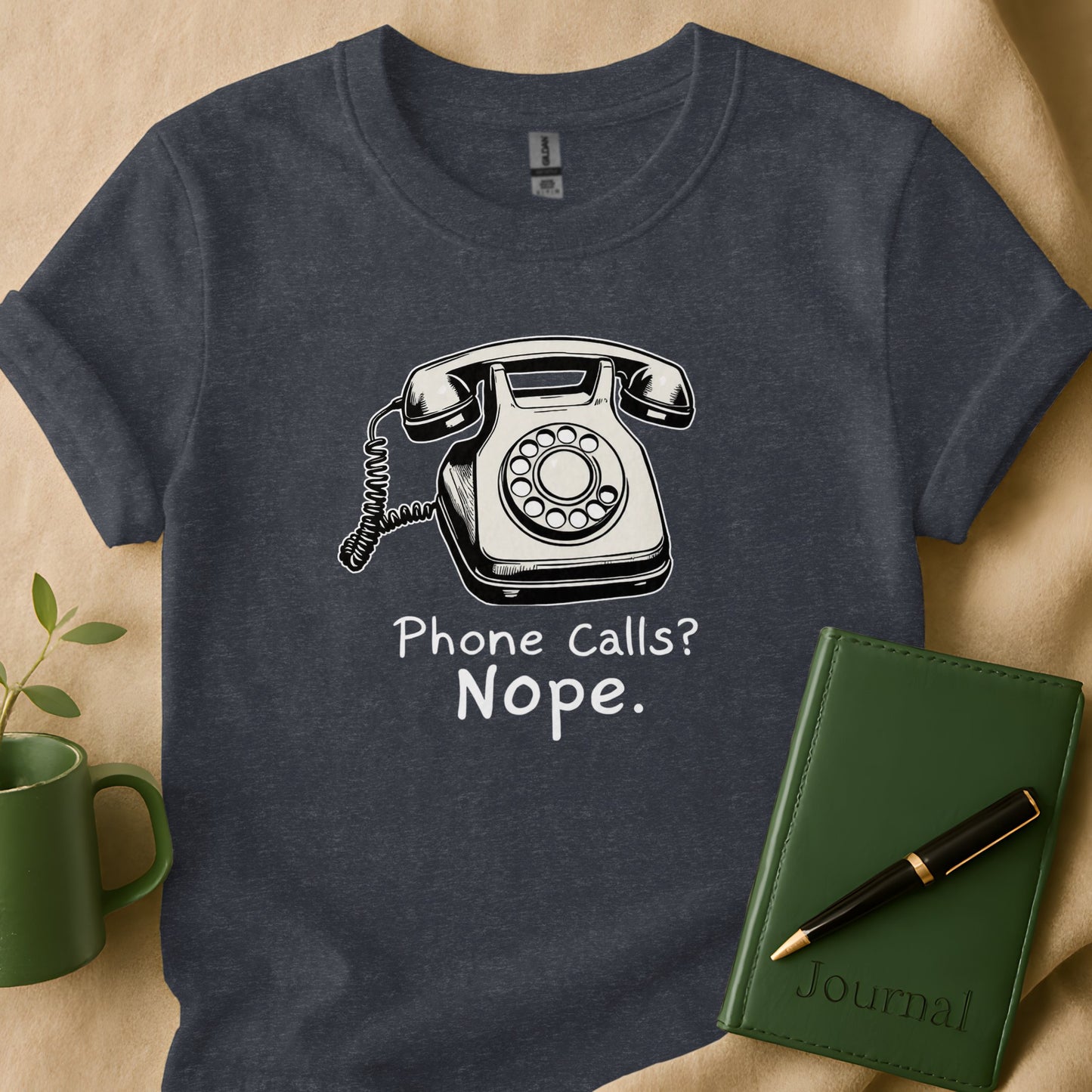Phone Calls Nope Retro Telephone Graphic T-shirt product