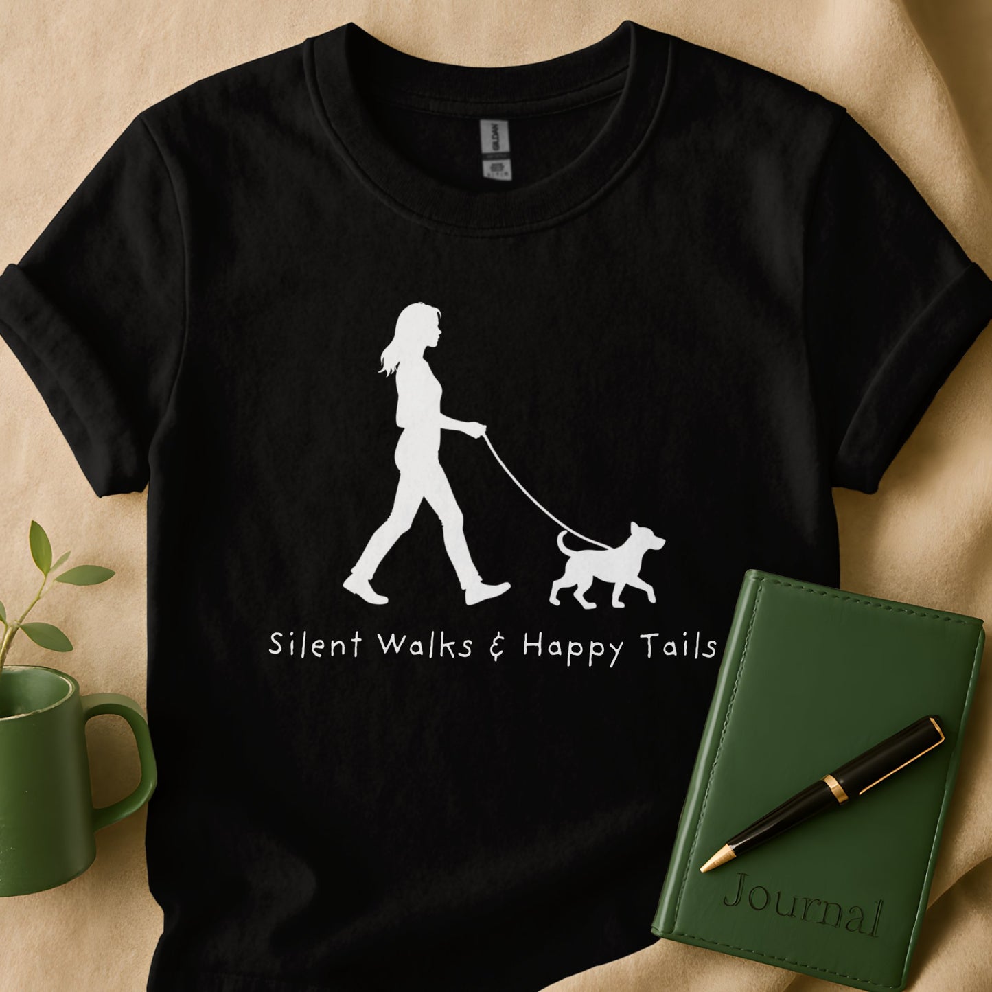 Silent Walks & Happy Tails Dog Walking T-Shirt product