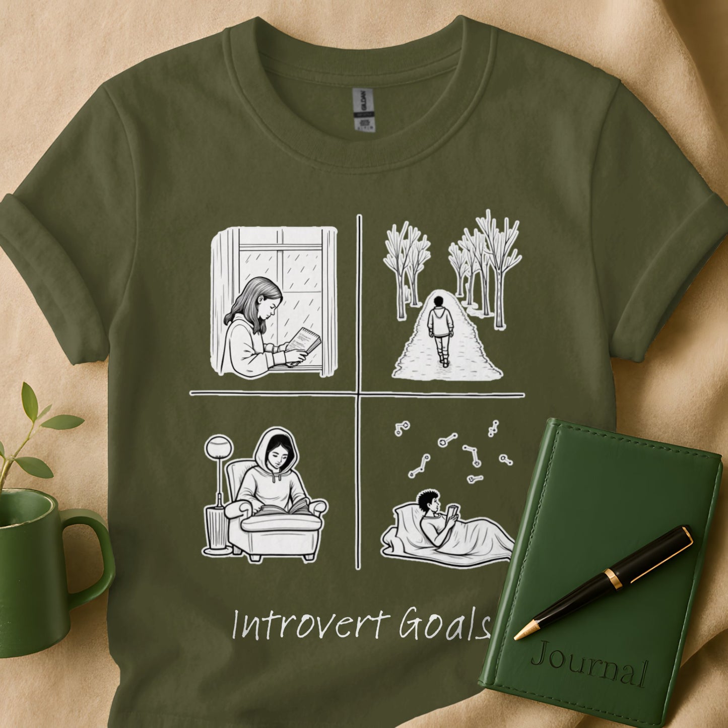 Introvert Goals Graphic Tee Perfect for Quiet Moments product