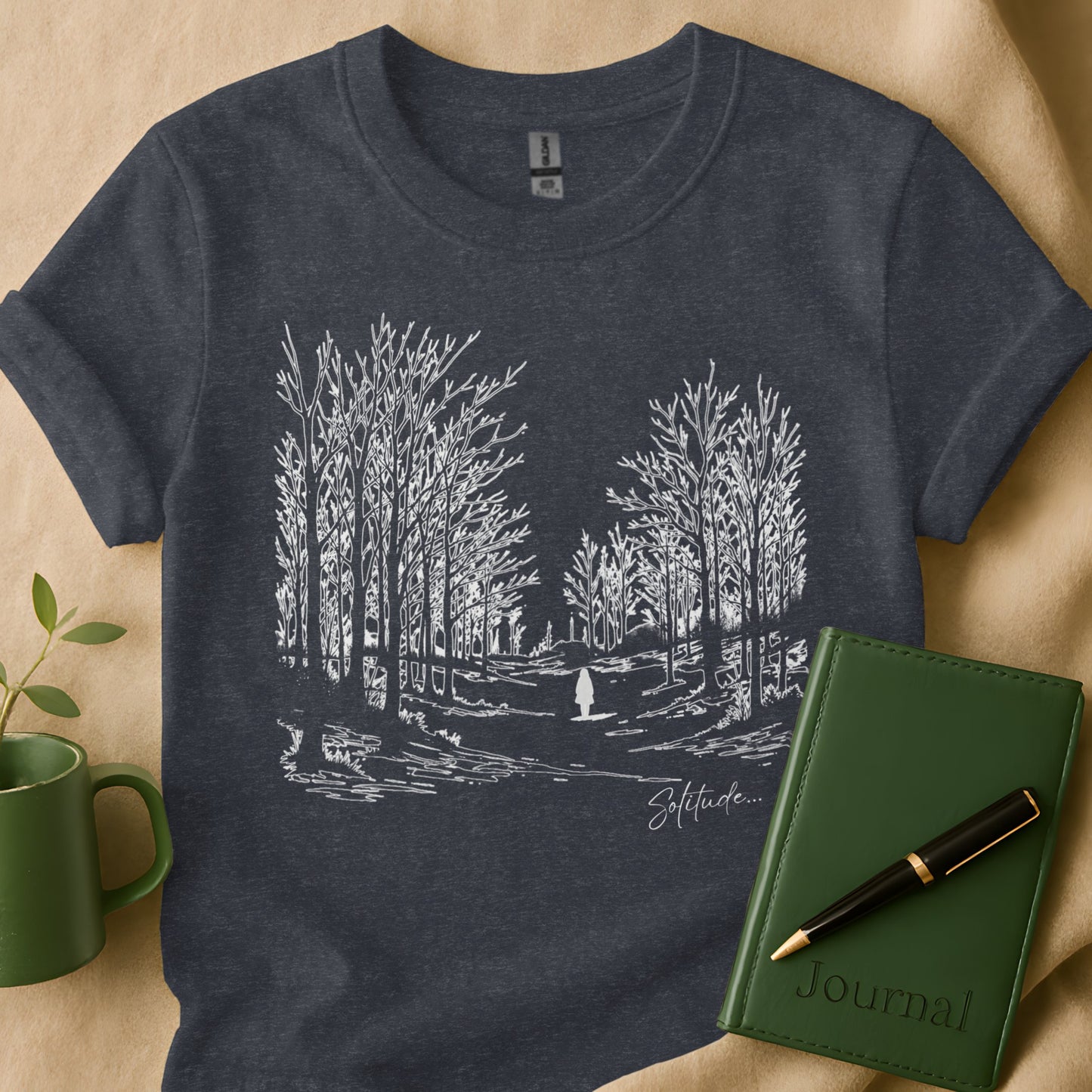 Solitude Graphic Tee with Forest Scene product type