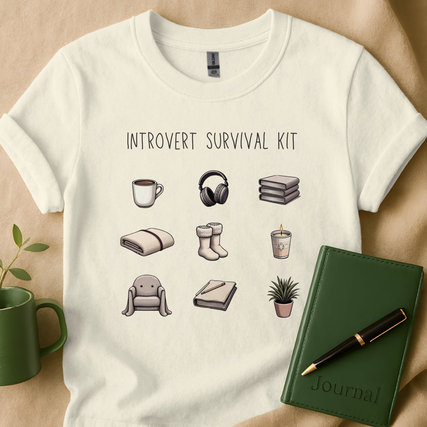 Introvert Survival Kit Cozy Comfort White T-Shirt product