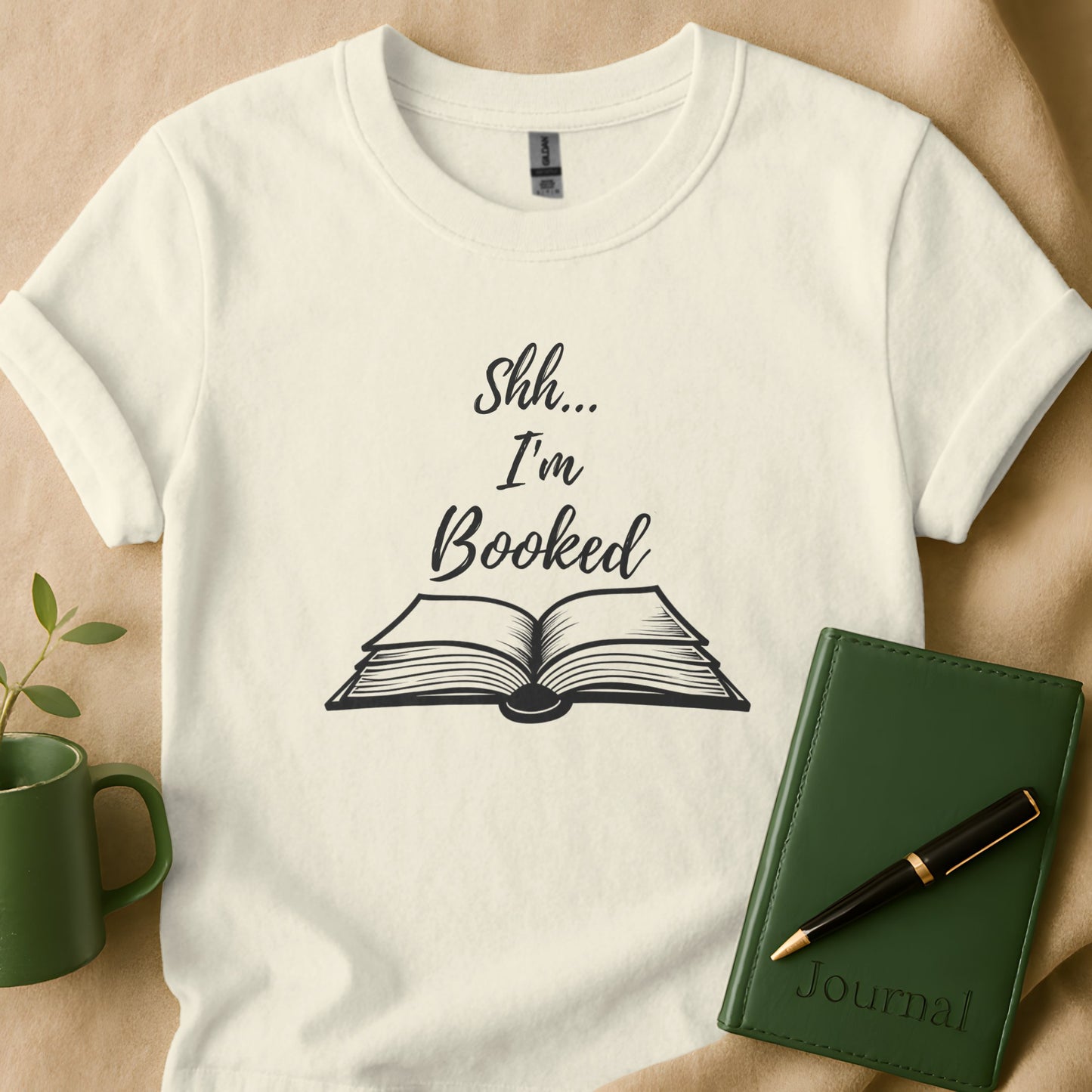 Shh... I'm Booked Graphic Tee for Book Lovers product type