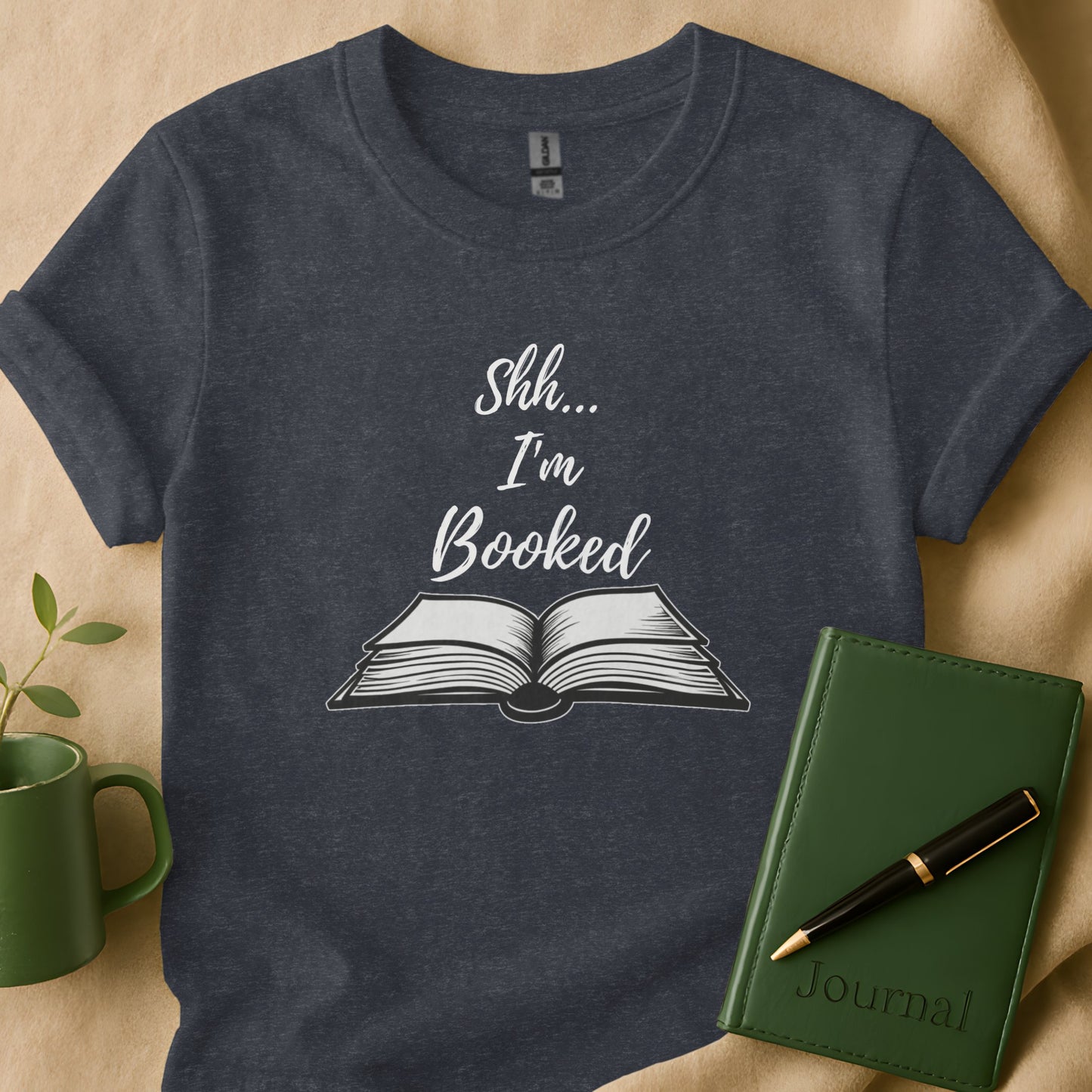 Shh I'm Booked Unique Graphic Tee Shirt product type