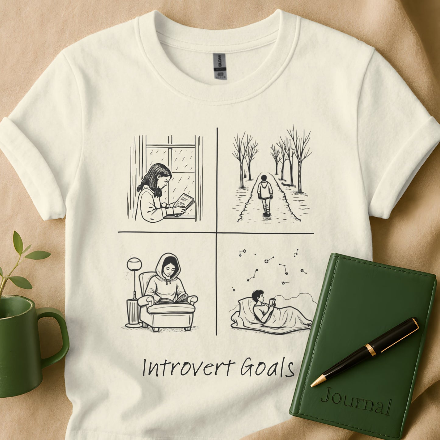 Introvert Goals Graphic Novelty Book Lover Product Type
