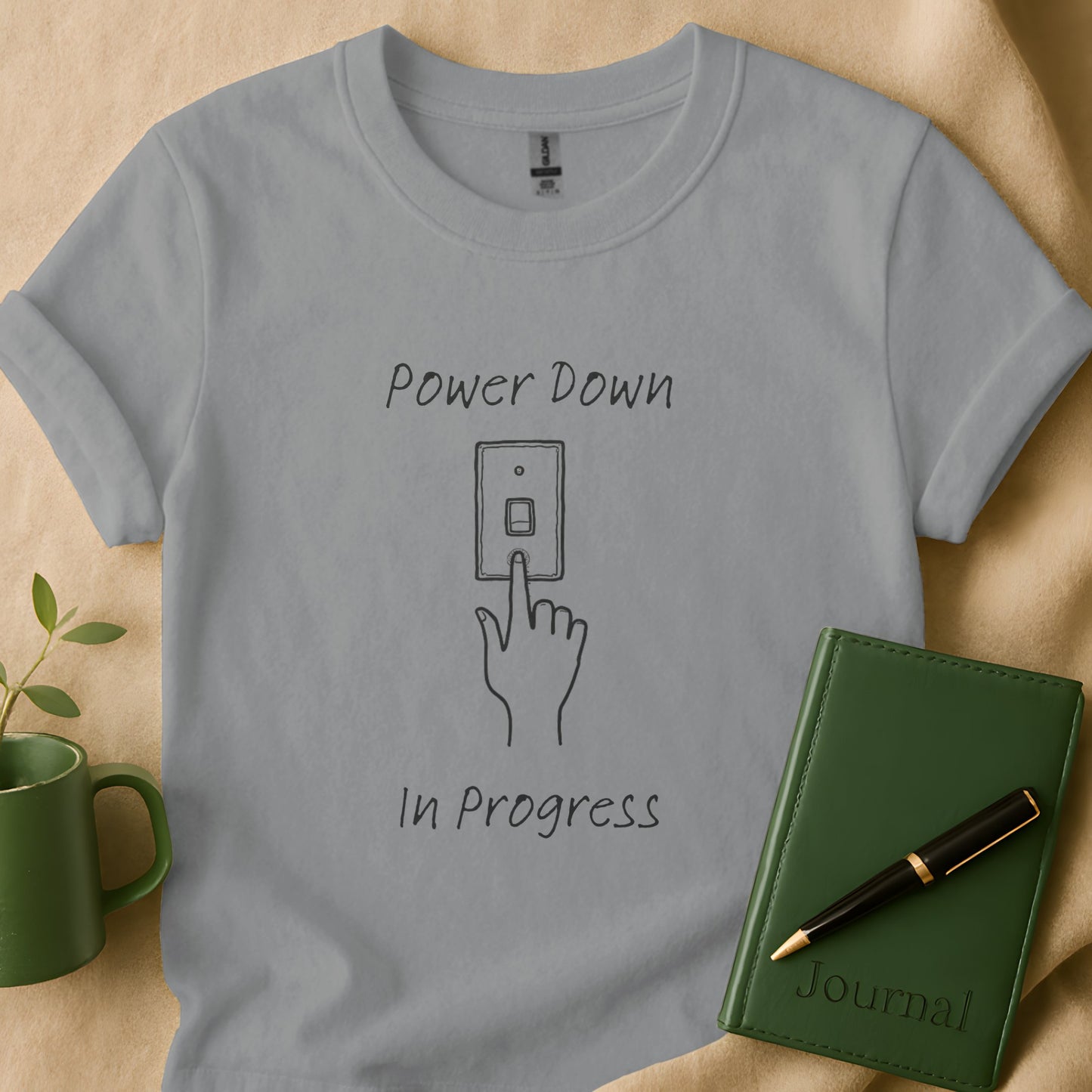 Unique Power Down In Progress Graphic Tee product