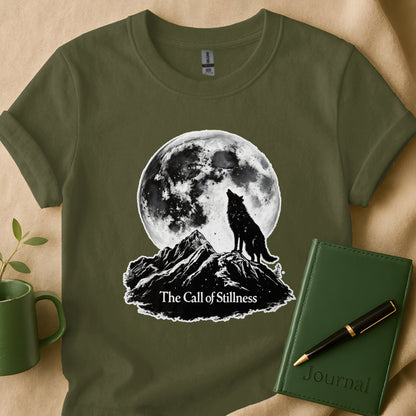 The Call of Stillness Wolf Moon Design Shirt product