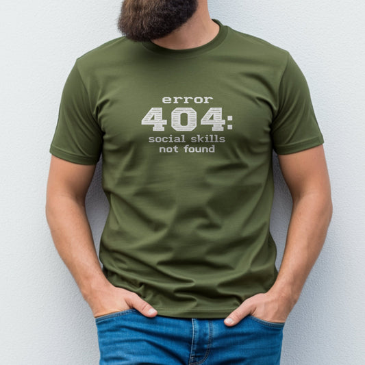 Error 404 Social Skills Not Found Graphic T-Shirt product
