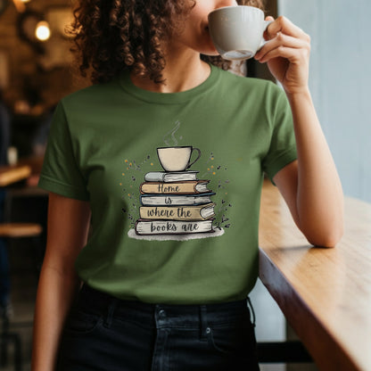 Cozy Coffee and Books T-Shirt Home Book Lover product
