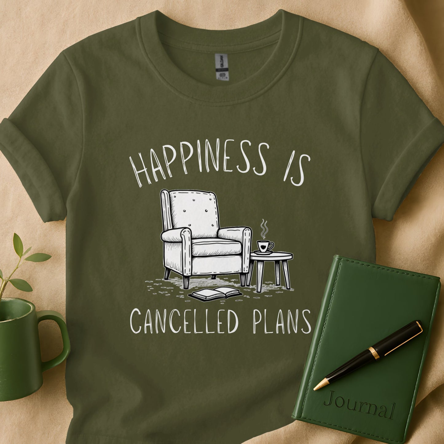 Happiness is Cancelled Plans Graphic T-shirt product type