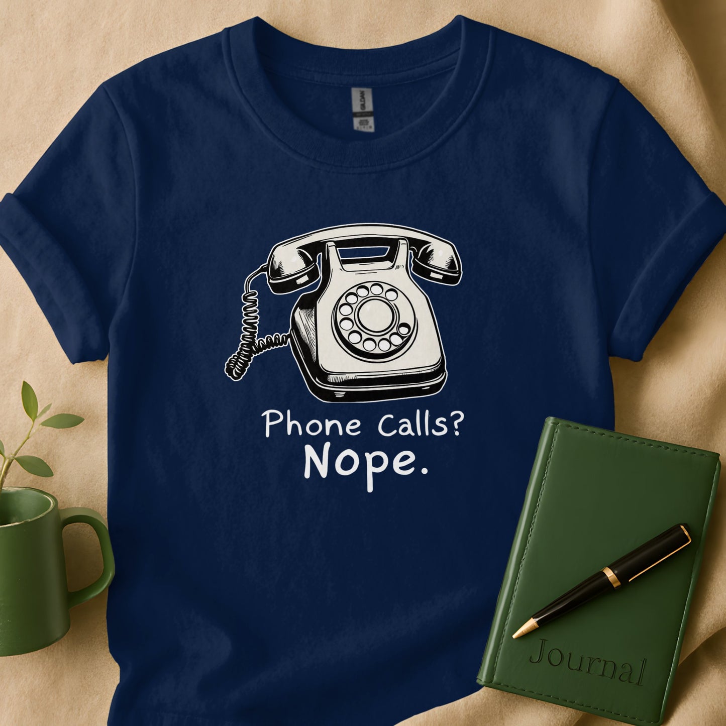 Phone Calls Nope Retro Graphic Tee Shirt product