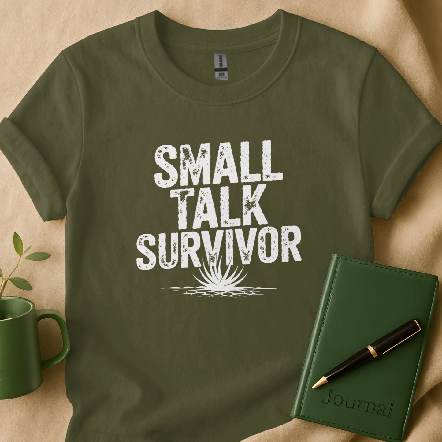 Small Talk Survivor T-Shirt Daily Wear Novelty Product