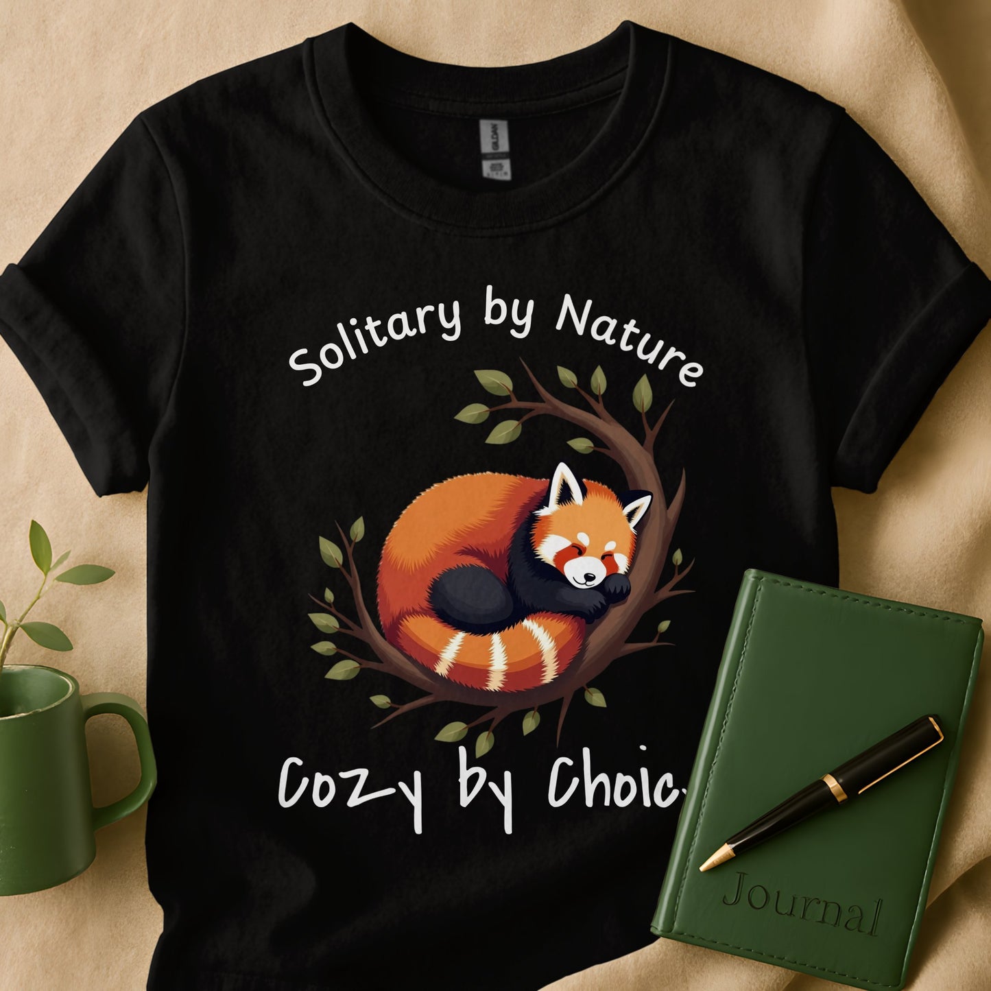 Solitary by Nature Cozy by Choice Red Panda T-shirt