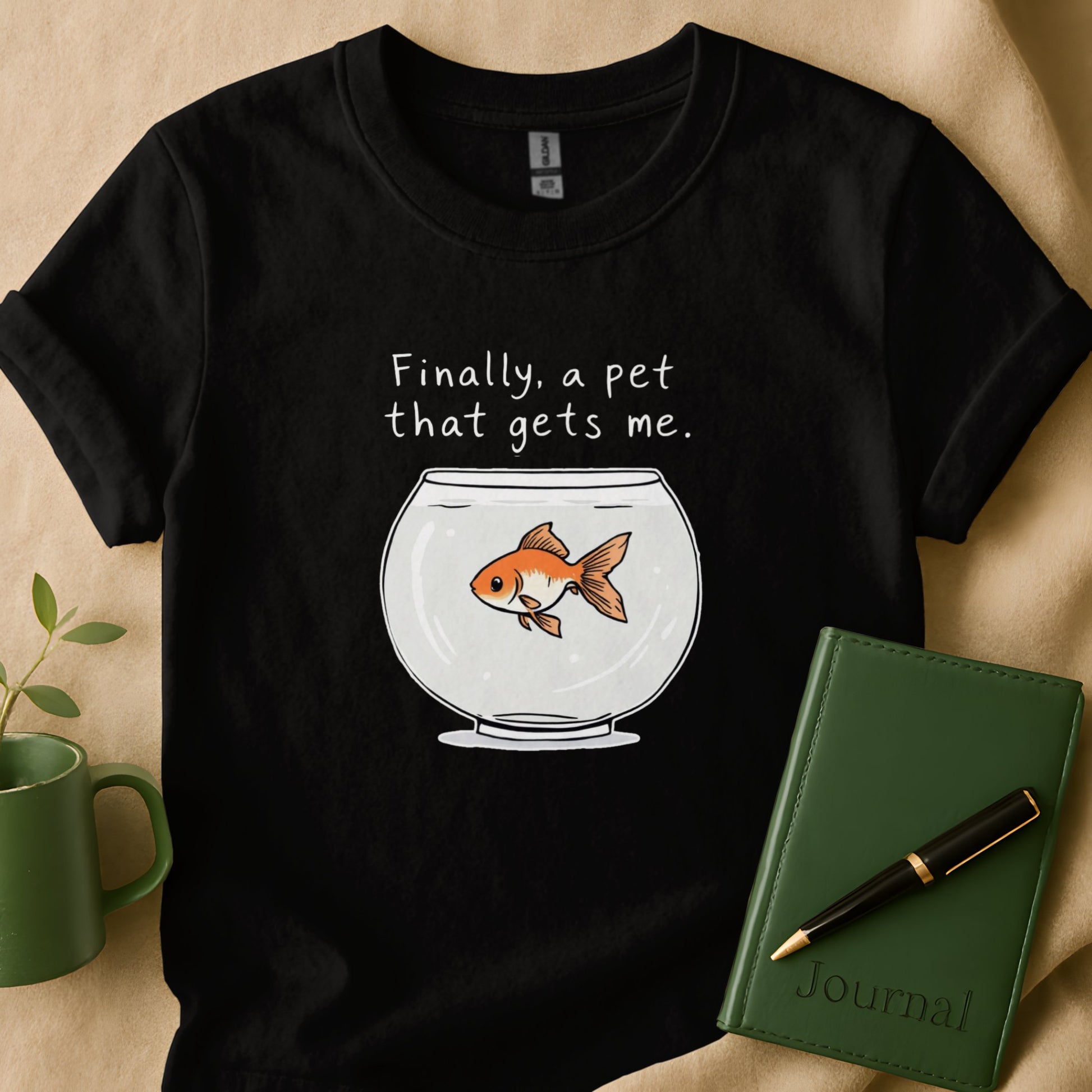 Finally a pet that gets me fish-themed shirt product