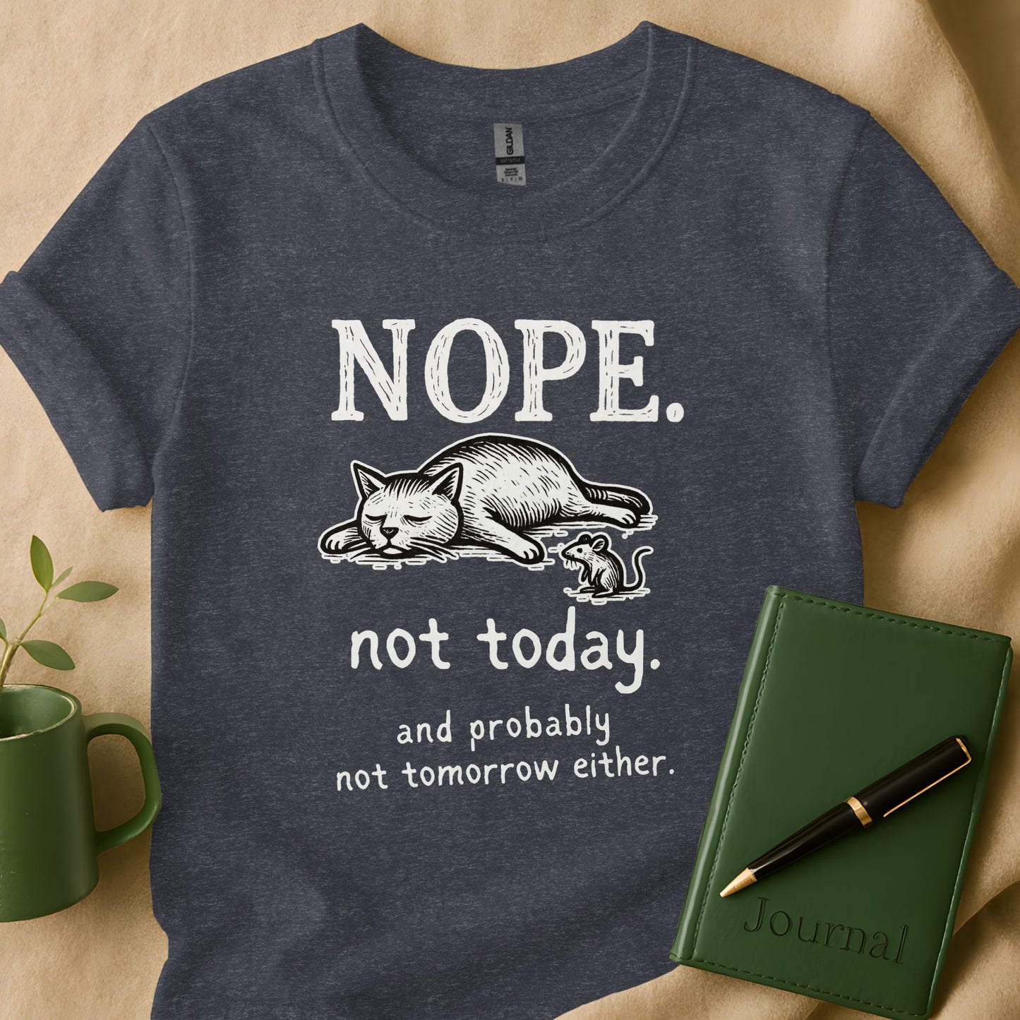 Nope Not Today Funny Cat Shirt product
