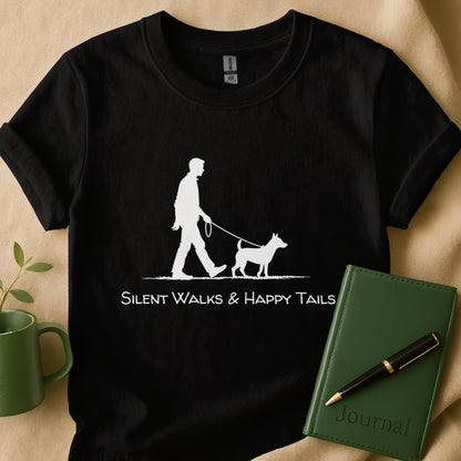 Silent Walks and Happy Tails Design on T-Shirt product type