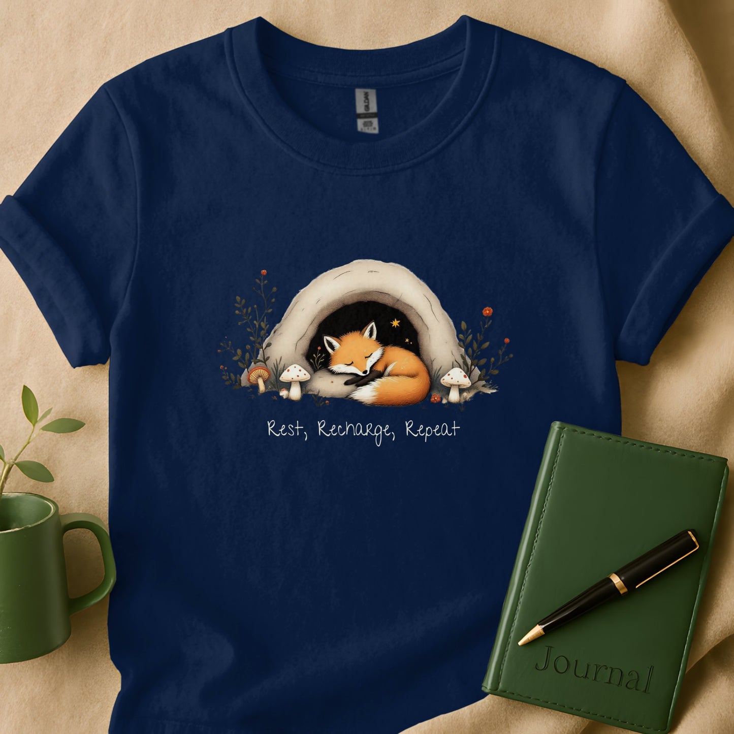 Rest Recharge Repeat Fox Illustration T-Shirt product type