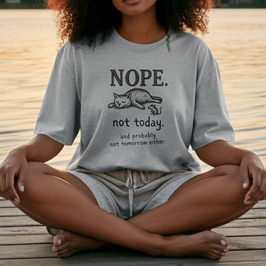 Funny Nope Not Today Cat Graphic Shirt product type