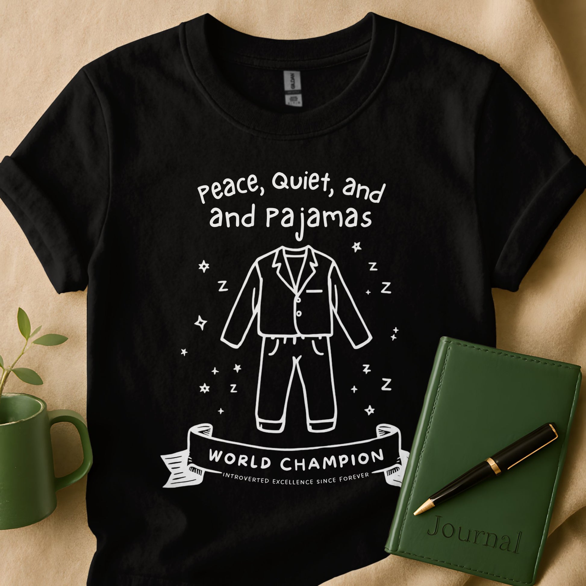 Peace Quiet And Pajamas World Champion T-shirt product