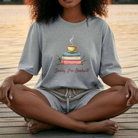 Sorry I'm Booked Tea and Books Graphic T-Shirt product