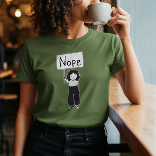 Nope Sign Graphic Printed T-shirt for Casual Wear product