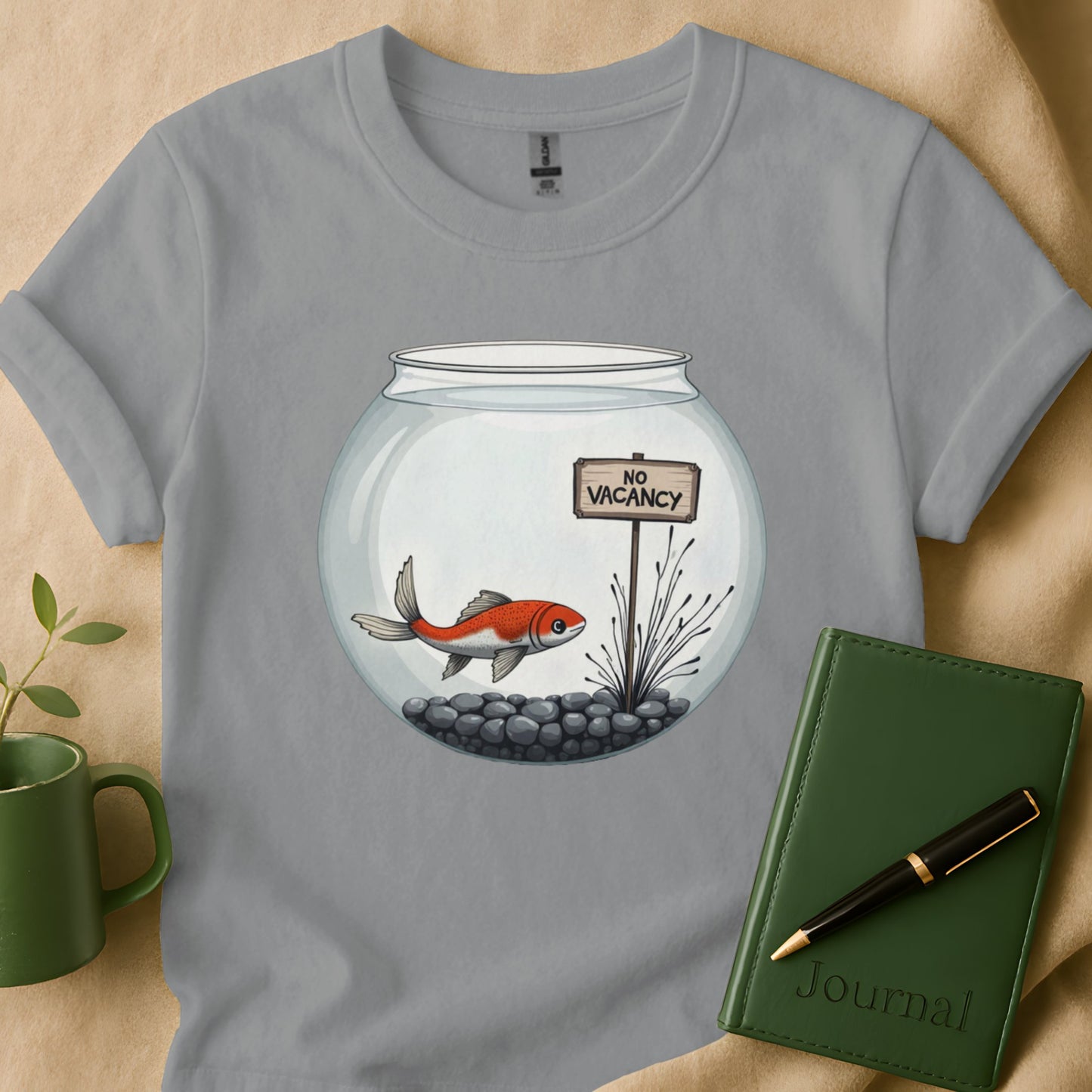 No Vacancy Sign with Fishbowl Graphic T-shirt product