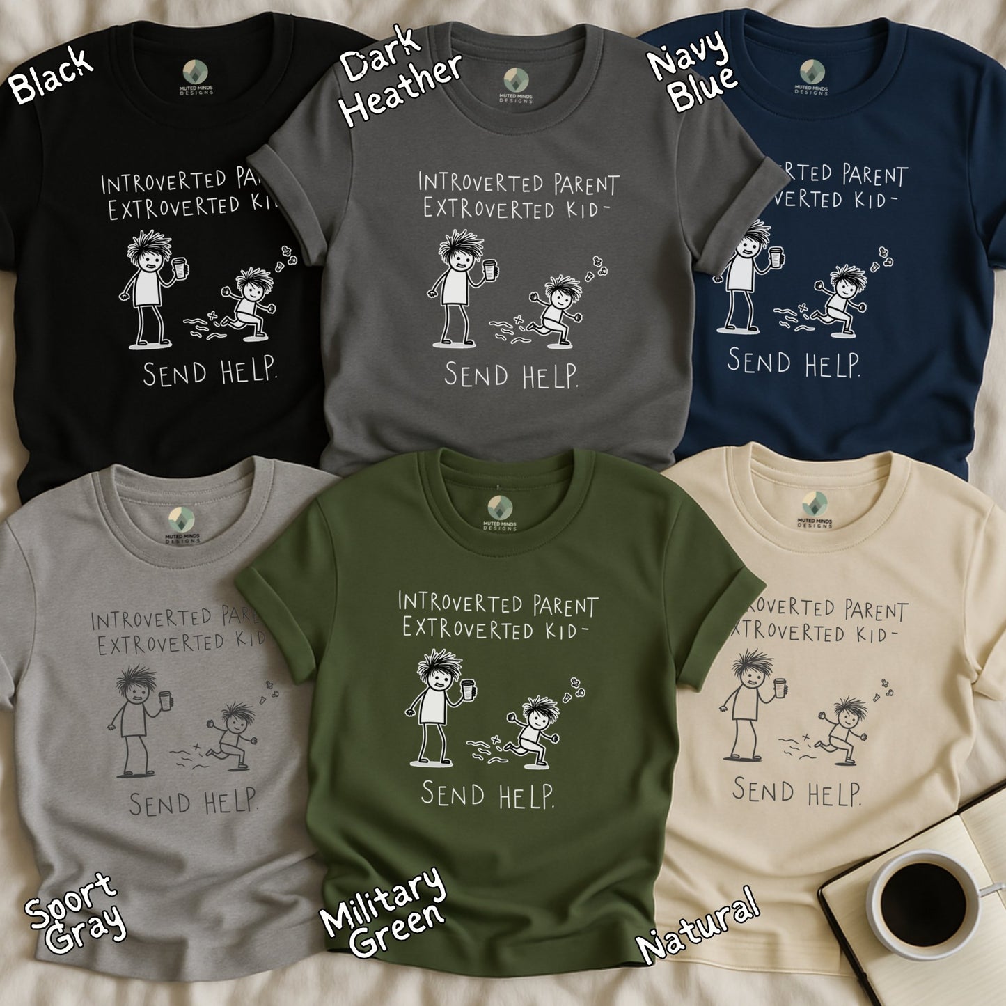Introverted Parent Extroverted Kid Humorous T-Shirt Product