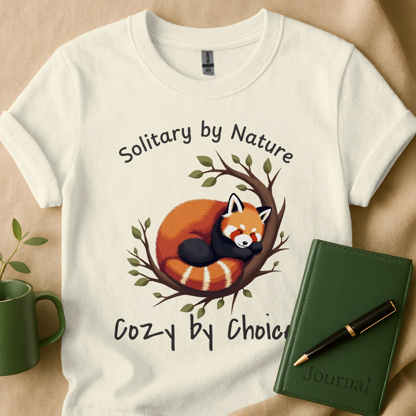 Solitary By Nature Cozy By Choice Printed T-shirt