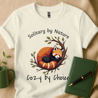 Solitary By Nature Cozy By Choice Printed T-shirt