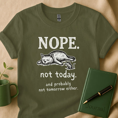 Funny Nope Not Today Cat and Mouse Graphic Tee product